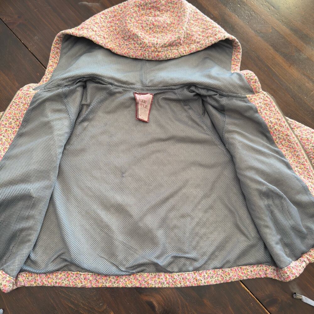 Free People Women’s Quilted Knit Cropped Bomber Jacket Hoodie Floral Medium - Picture 7 of 12